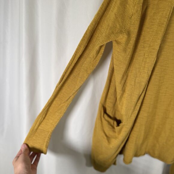 Madewell Cardigan Women's XXS Yellow Open Front Pockets Long Sleeve - Picture 5 of 10